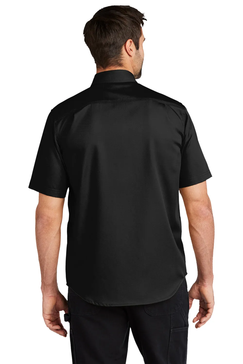 Carhartt Mens Rugged Professional Series Wrinkle Resistant Short Sleeve Button Down Shirt w/ Pocket - Black
