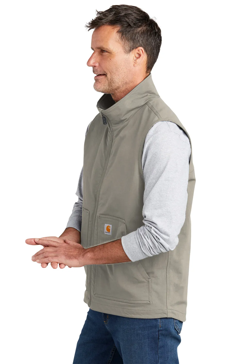 Carhartt Mens Super Dux Wind & Water Resistant Full Zip Vest - Greige Grey