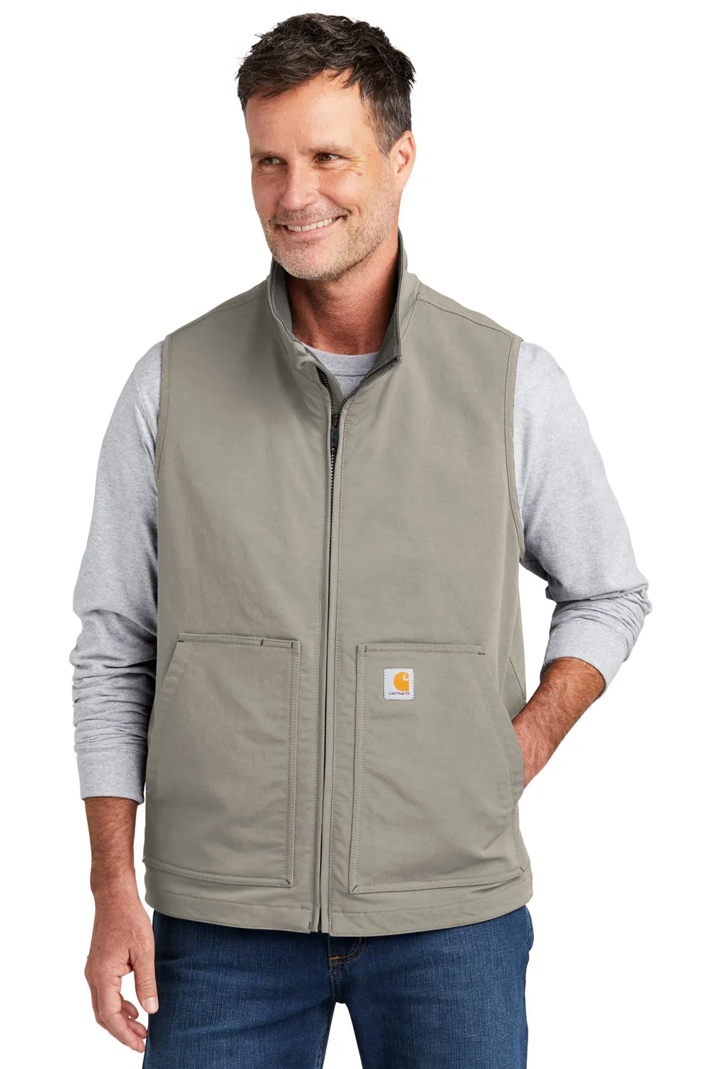 Carhartt Mens Super Dux Wind & Water Resistant Full Zip Vest - Greige Grey
