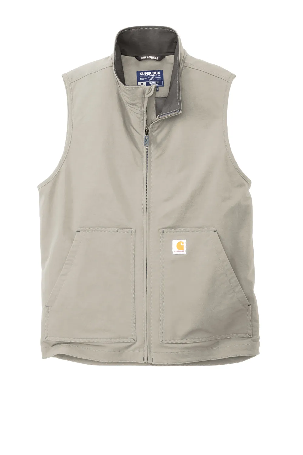 Carhartt Mens Super Dux Wind & Water Resistant Full Zip Vest - Greige Grey