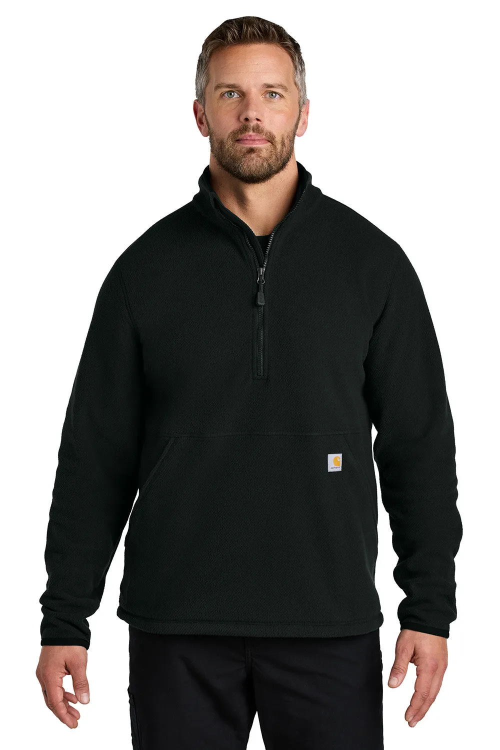 Carhartt Mens Textured Fleece 1/4 Zip Jacket - Black