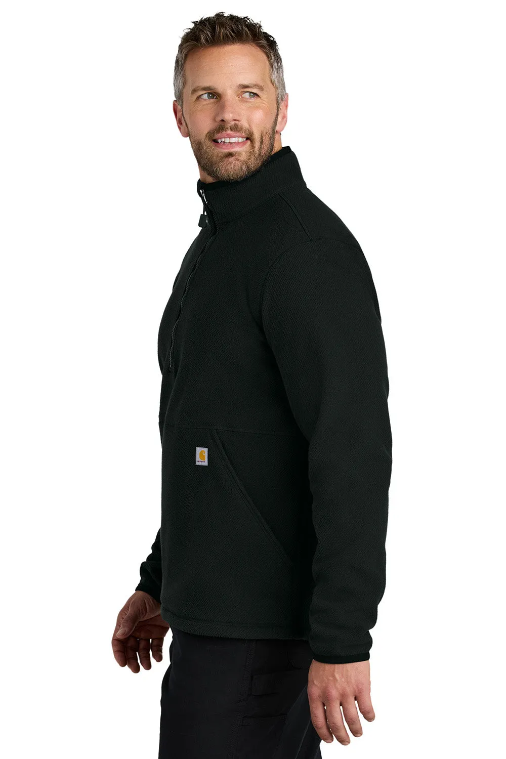 Carhartt Mens Textured Fleece 1/4 Zip Jacket - Black