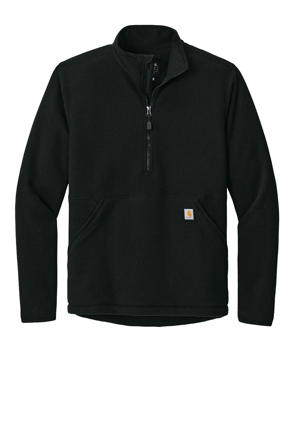 Carhartt Mens Textured Fleece 1/4 Zip Jacket - Black