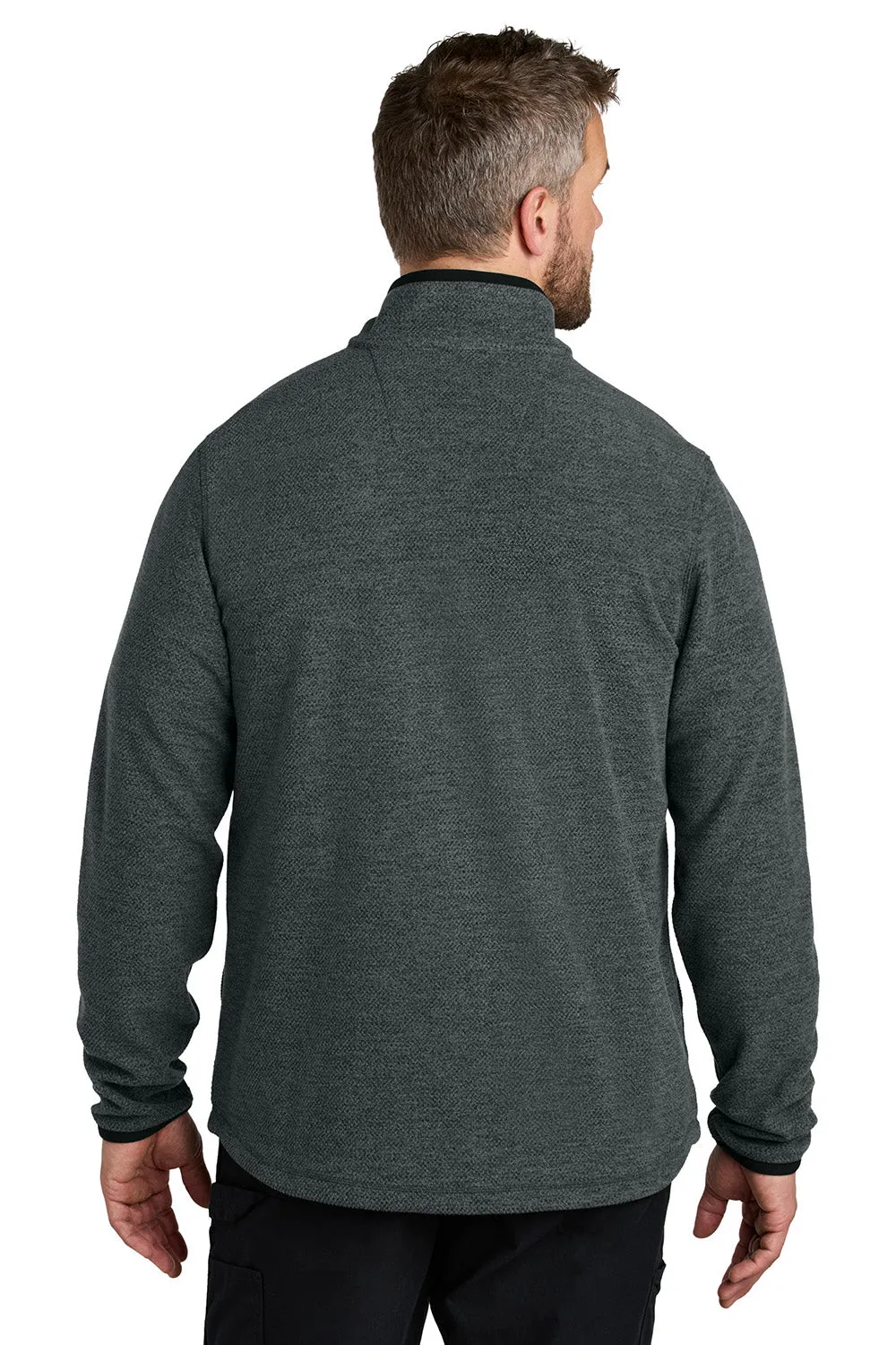 Carhartt Mens Textured Fleece 1/4 Zip Jacket - Heather Carbon Grey