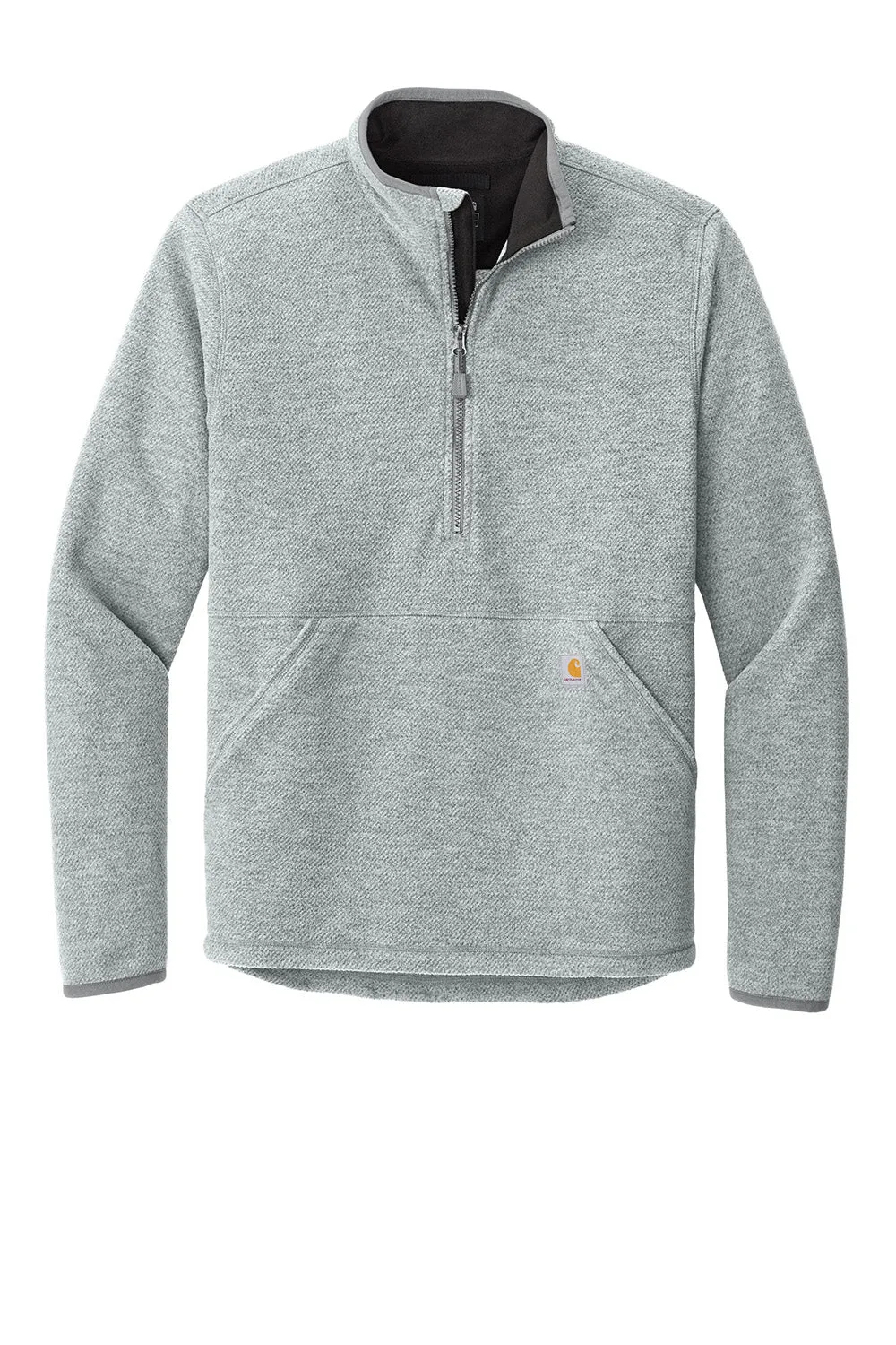 Carhartt Mens Textured Fleece 1/4 Zip Jacket - Heather Grey
