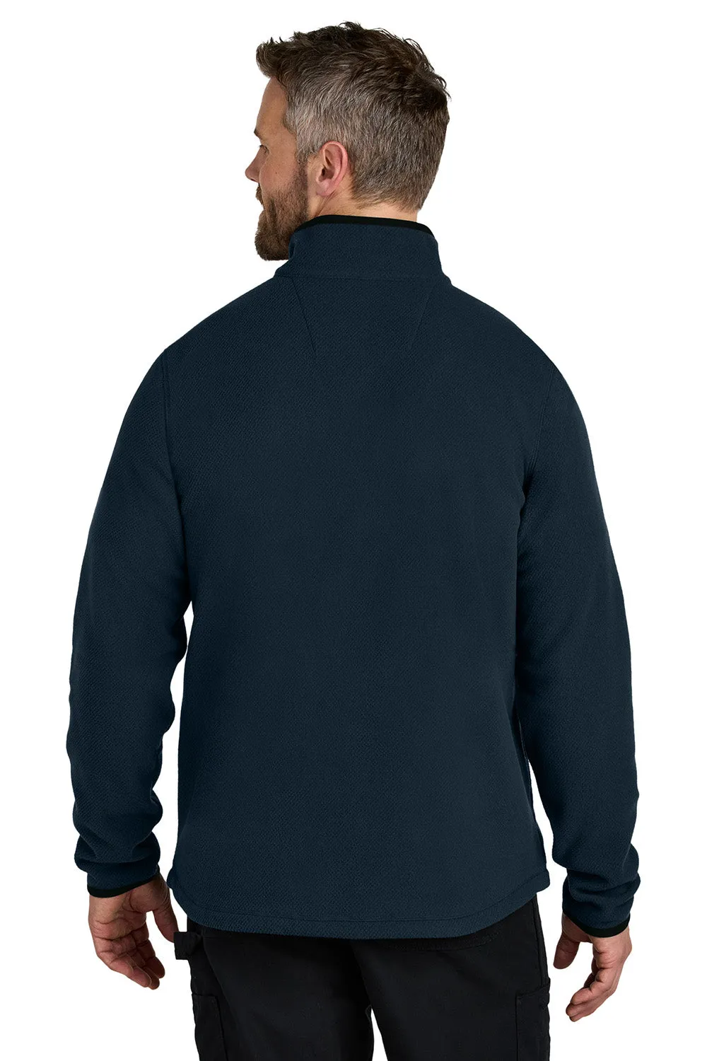 Carhartt Mens Textured Fleece 1/4 Zip Jacket - Navy Blue