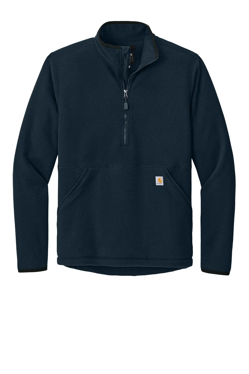 Carhartt Mens Textured Fleece 1/4 Zip Jacket - Navy Blue