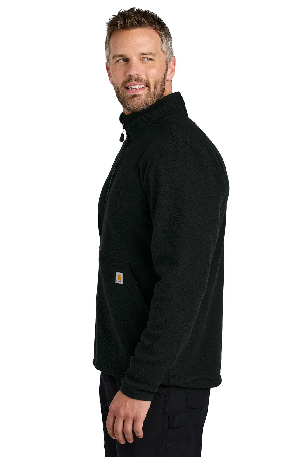 Carhartt Mens Textured Fleece Full Zip Jacket - Black