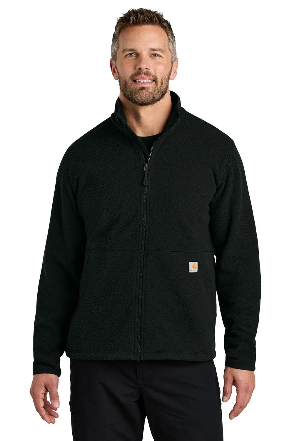 Carhartt Mens Textured Fleece Full Zip Jacket - Black
