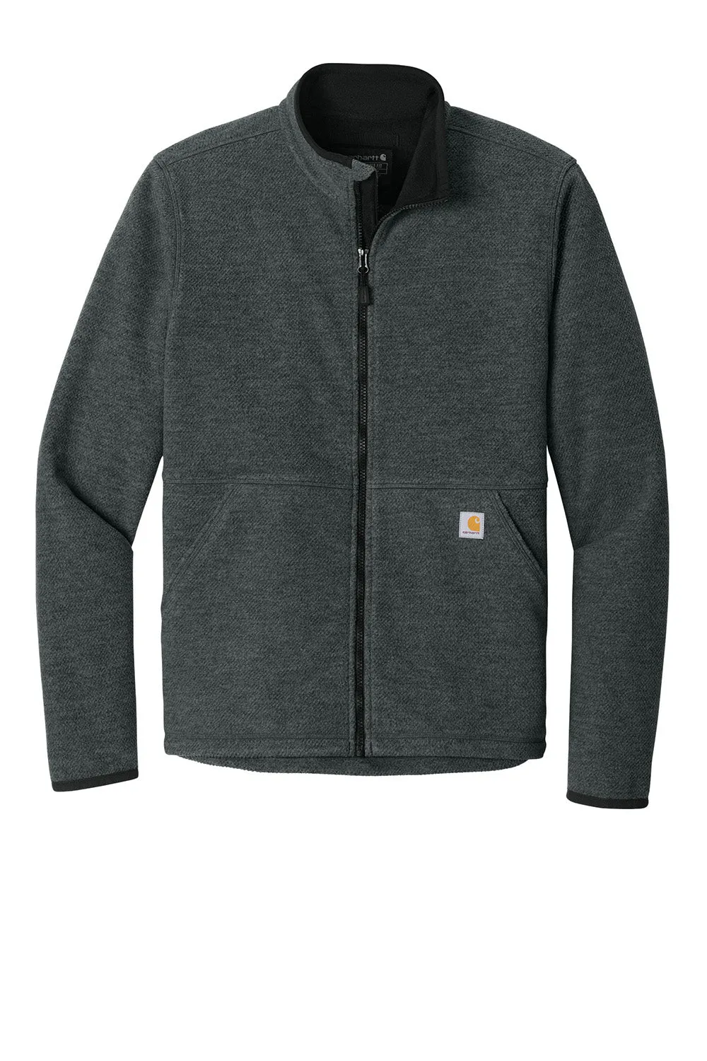 Carhartt Mens Textured Fleece Full Zip Jacket - Heather Carbon Grey