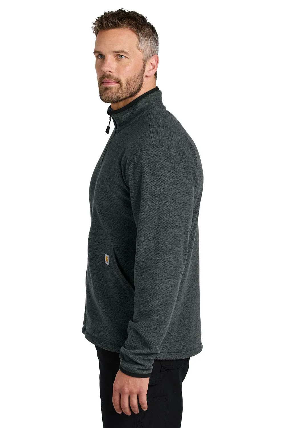 Carhartt Mens Textured Fleece Full Zip Jacket - Heather Carbon Grey