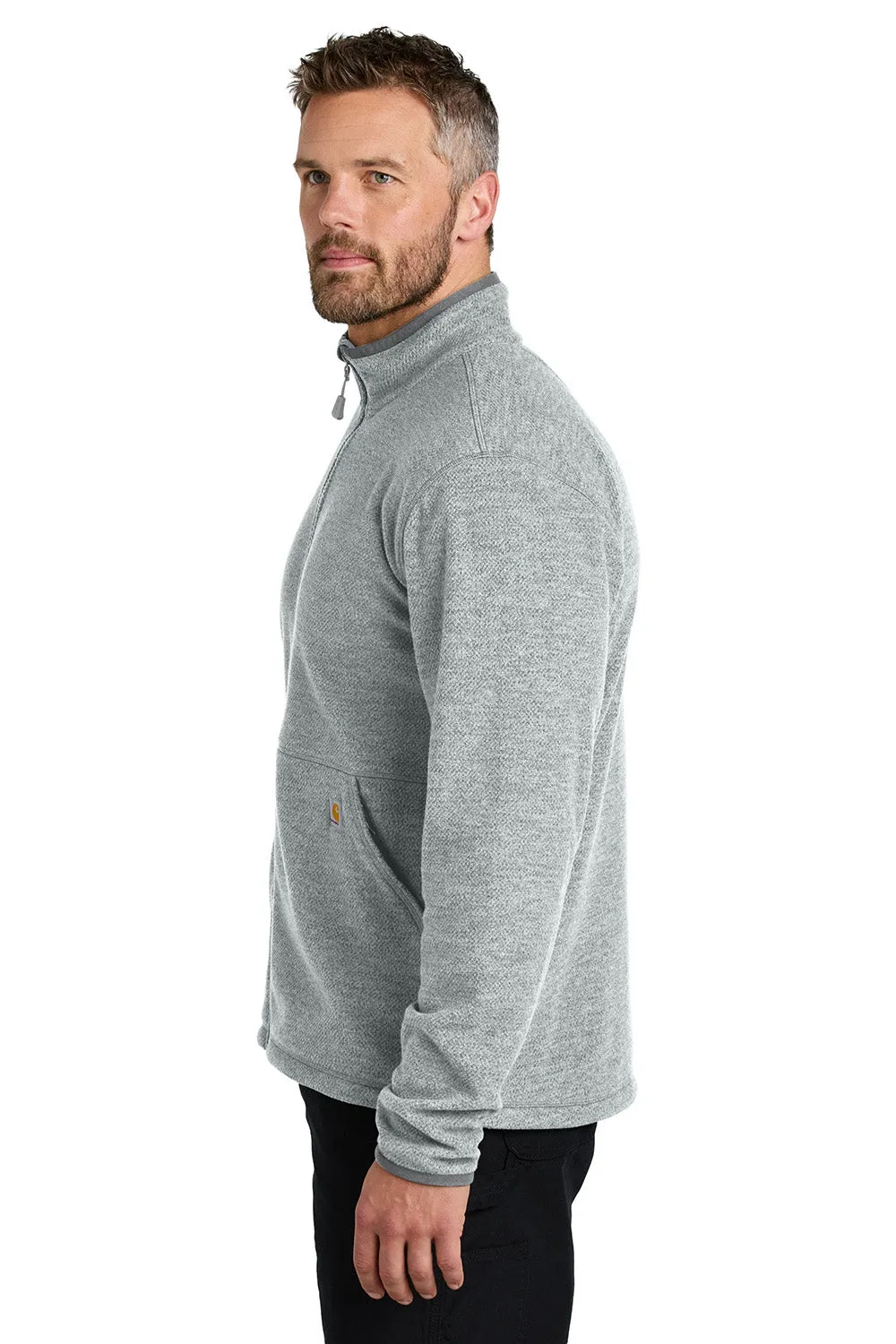 Carhartt Mens Textured Fleece Full Zip Jacket - Heather Grey
