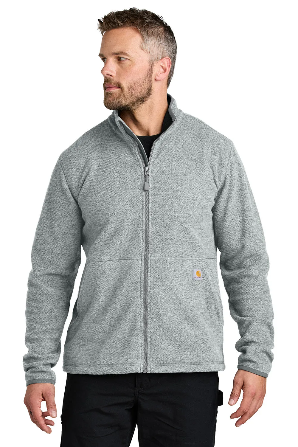 Carhartt Mens Textured Fleece Full Zip Jacket - Heather Grey