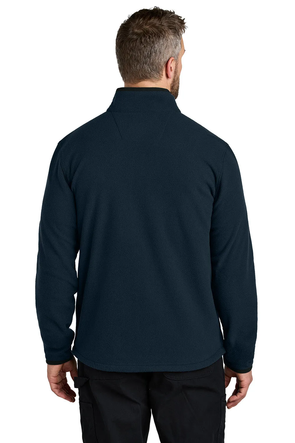 Carhartt Mens Textured Fleece Full Zip Jacket - Navy Blue