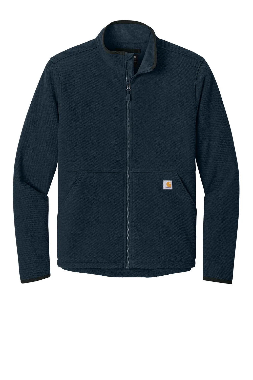 Carhartt Mens Textured Fleece Full Zip Jacket - Navy Blue