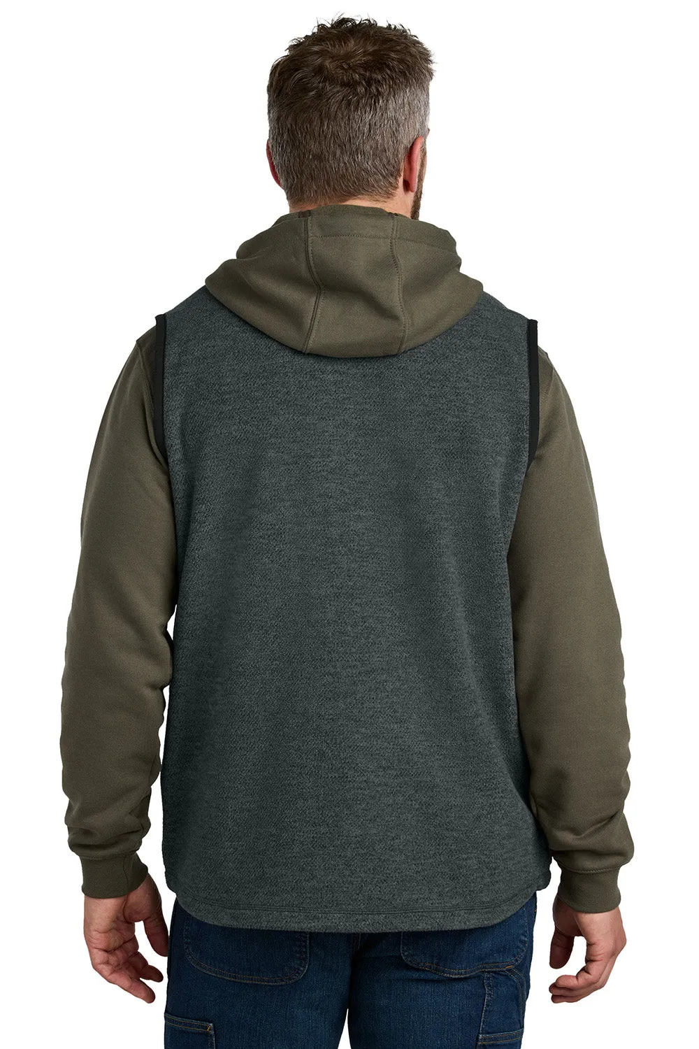 Carhartt Mens Textured Fleece Full Zip Vest - Heather Carbon Grey