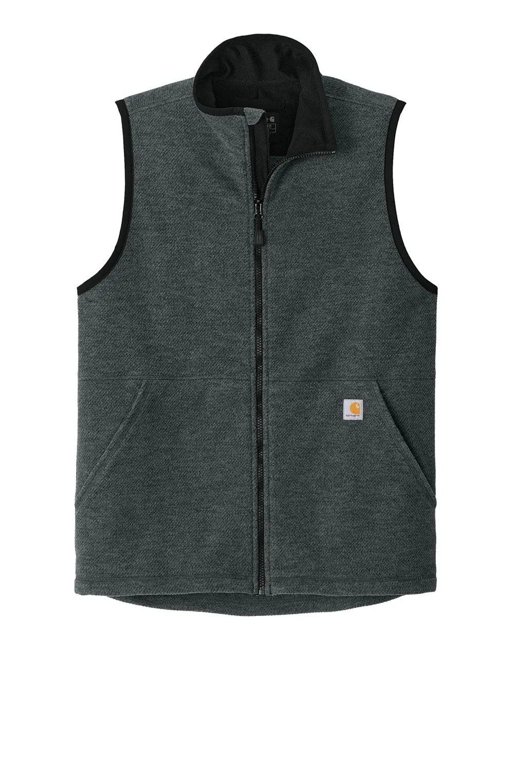 Carhartt Mens Textured Fleece Full Zip Vest - Heather Carbon Grey