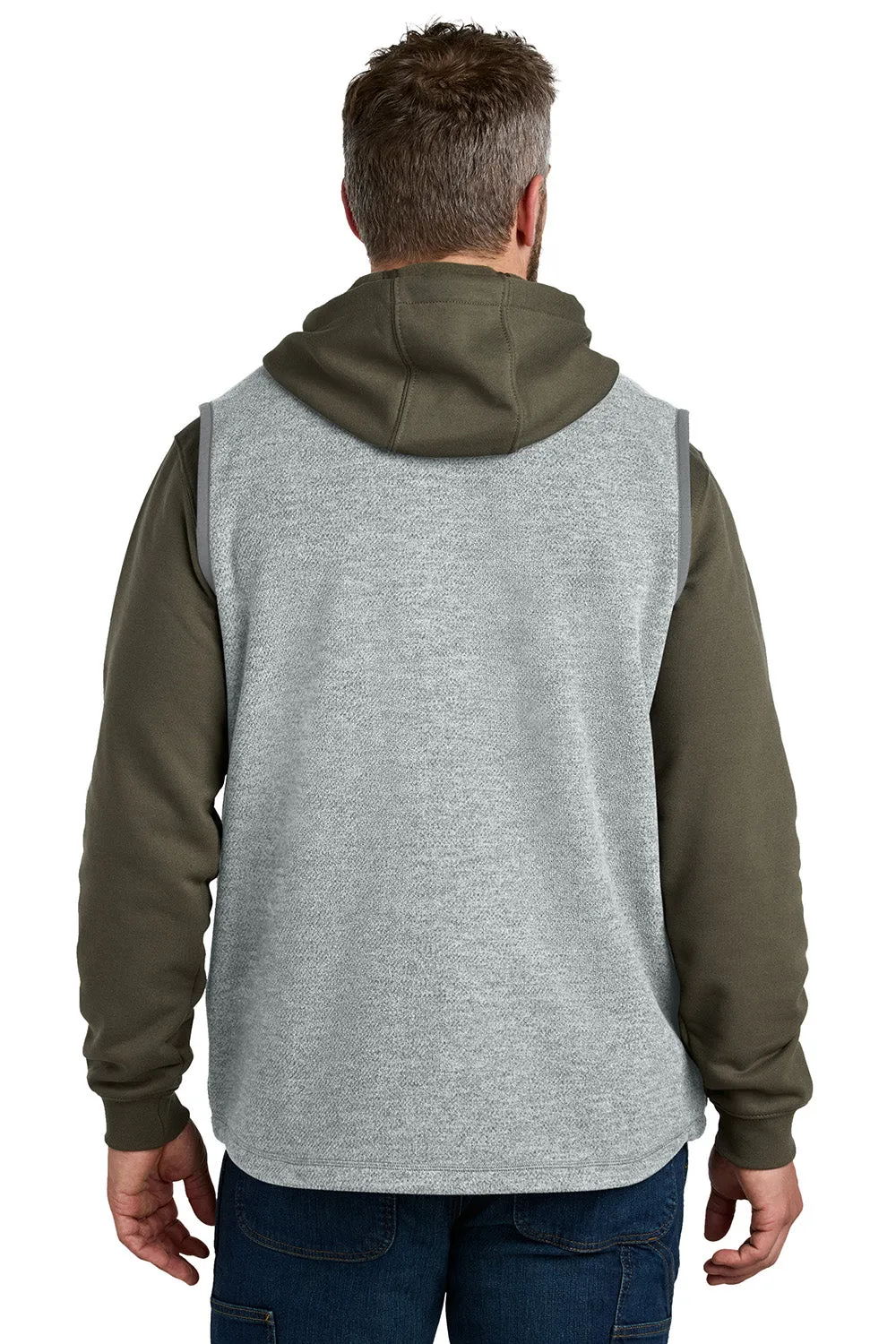 Carhartt Mens Textured Fleece Full Zip Vest - Heather Grey