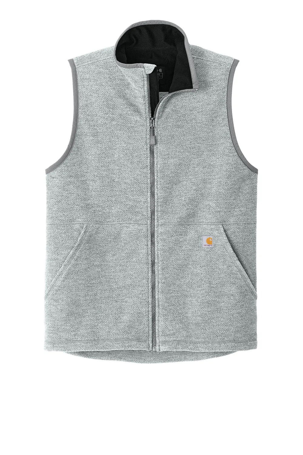 Carhartt Mens Textured Fleece Full Zip Vest - Heather Grey