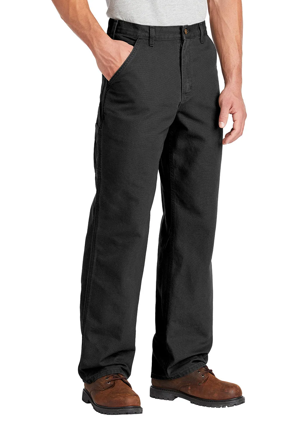 Carhartt Mens Washed Duck Work Dungarees w/ Pockets - Black