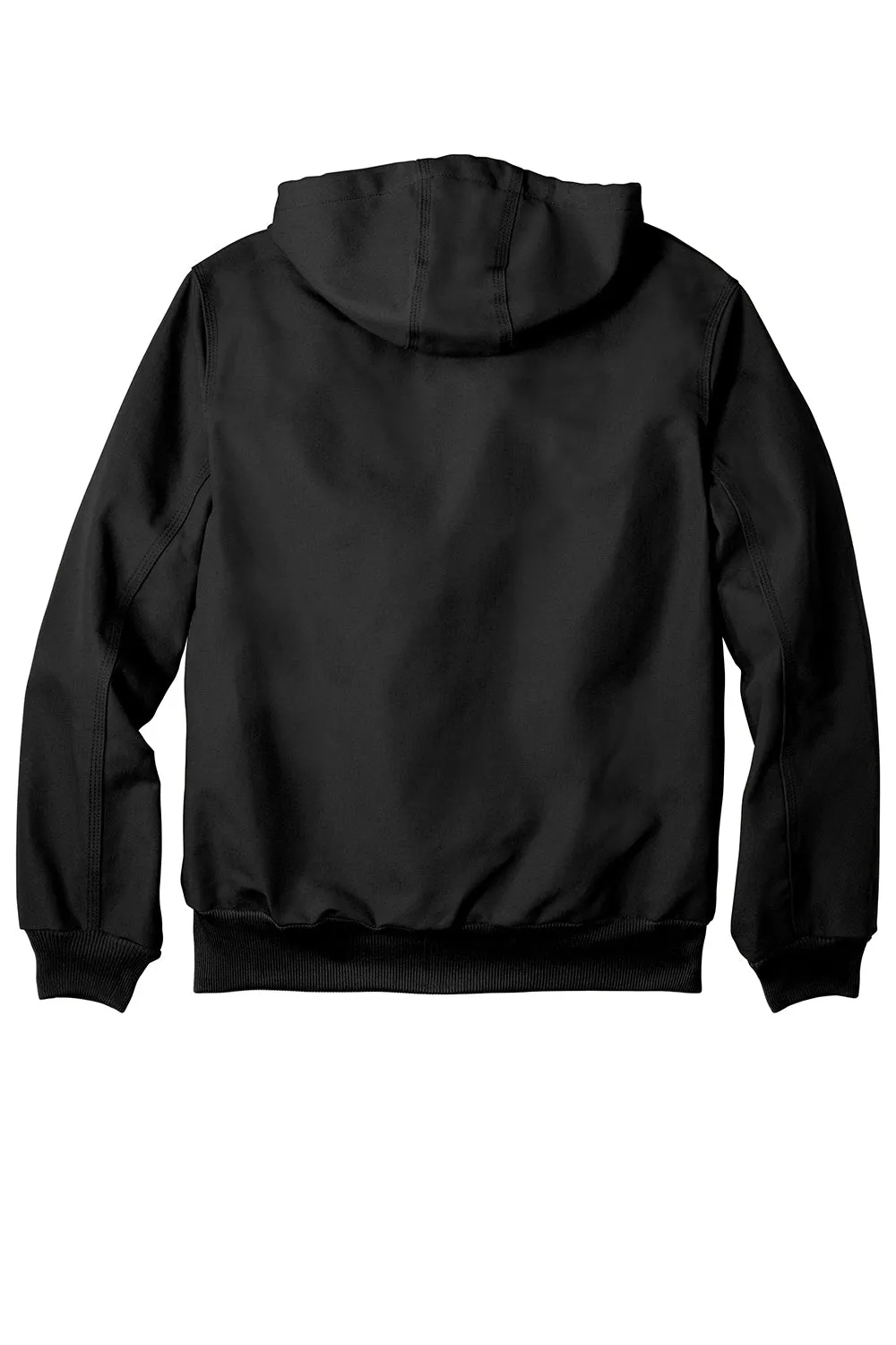 Carhartt Mens Wind & Water Resistant Duck Cloth Full Zip Hooded Work Jacket - Black