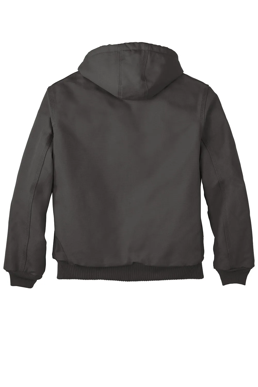 Carhartt Mens Wind & Water Resistant Duck Cloth Full Zip Hooded Work Jacket - Gravel Grey