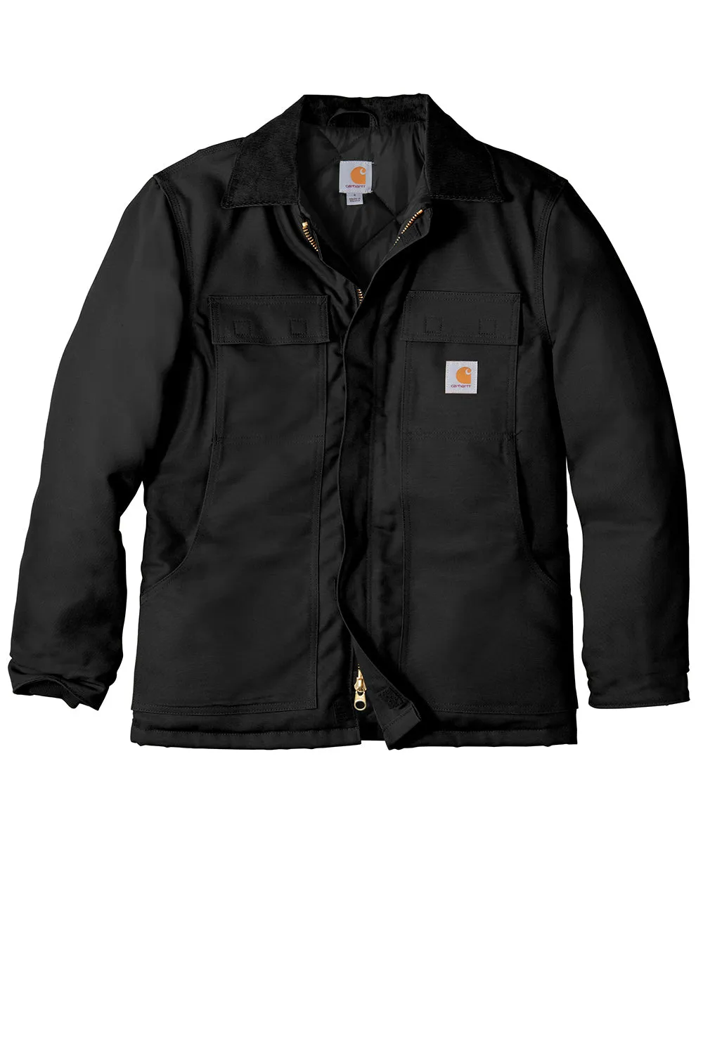 Carhartt Mens Wind & Water Resistant Duck Cloth Full Zip Jacket - Black