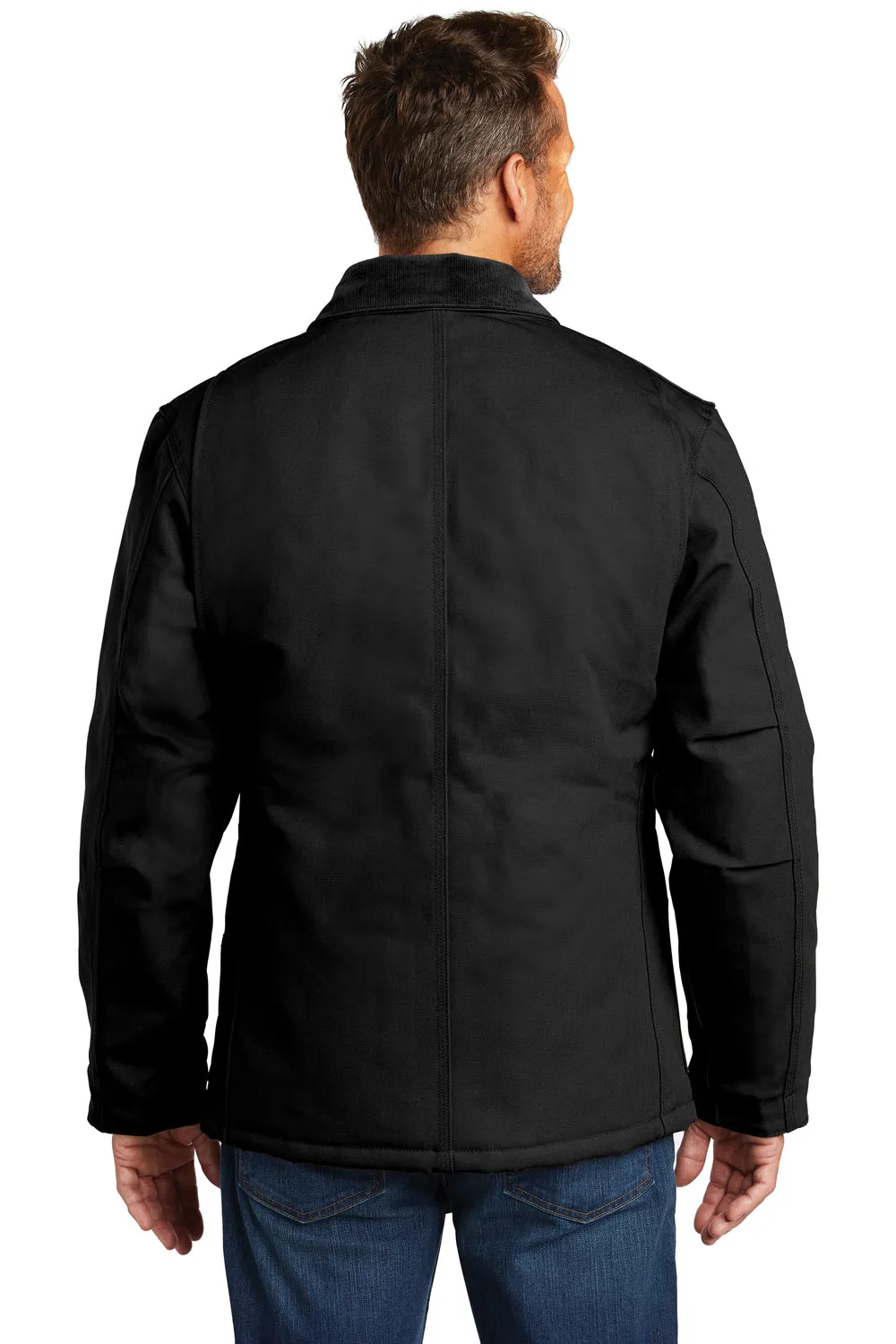 Carhartt Mens Wind & Water Resistant Duck Cloth Full Zip Jacket - Black