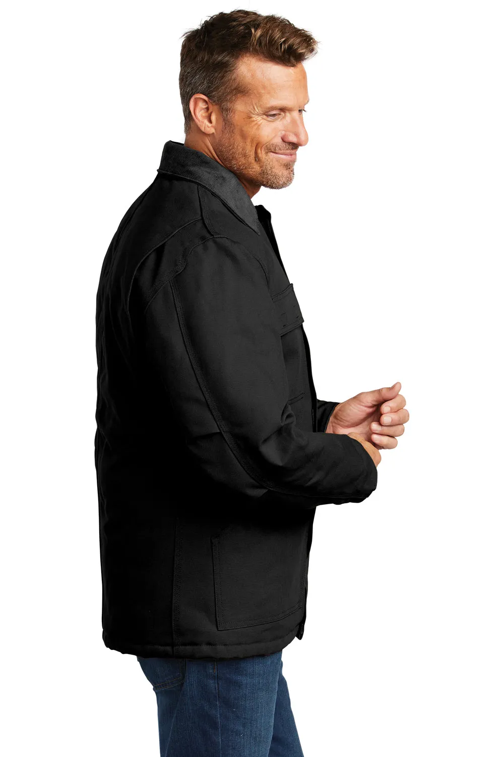 Carhartt Mens Wind & Water Resistant Duck Cloth Full Zip Jacket - Black