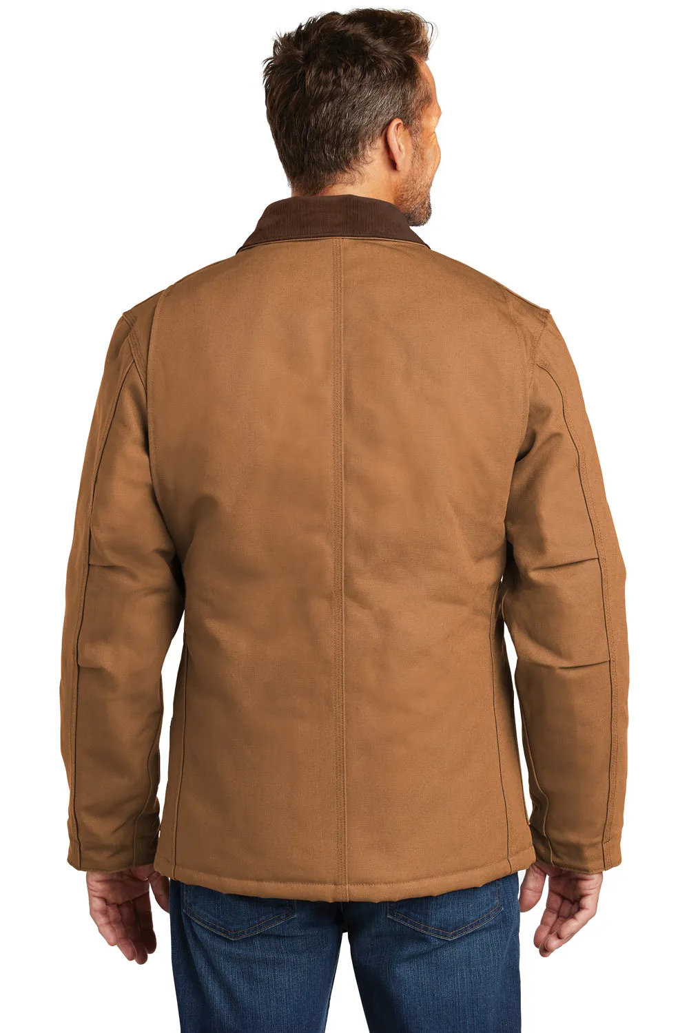 Carhartt Mens Wind & Water Resistant Duck Cloth Full Zip Jacket - Carhartt Brown
