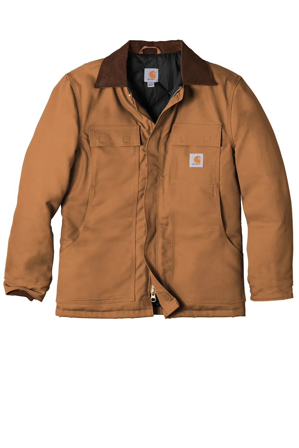 Carhartt Mens Wind & Water Resistant Duck Cloth Full Zip Jacket - Carhartt Brown