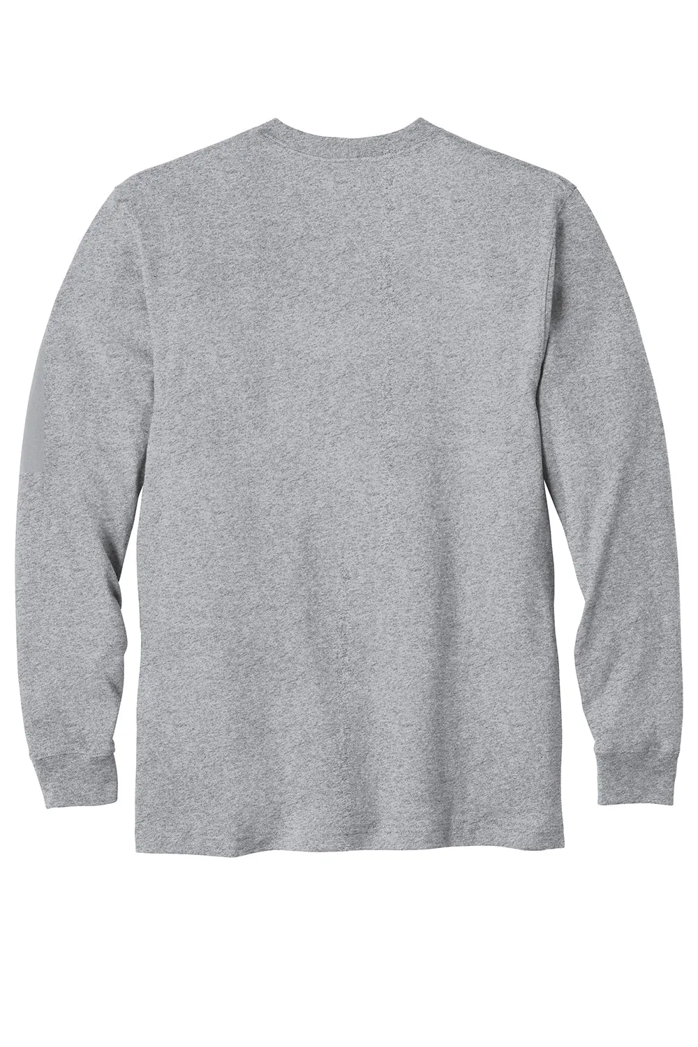 Carhartt Mens Workwear Long Sleeve Crewneck T-Shirt w/ Pocket - Heather Grey
