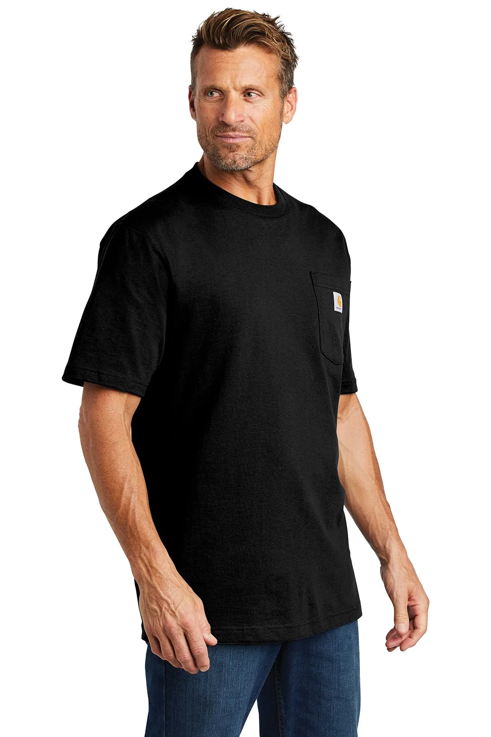 Carhartt Mens Workwear Short Sleeve Crewneck T-Shirt w/ Pocket - Black