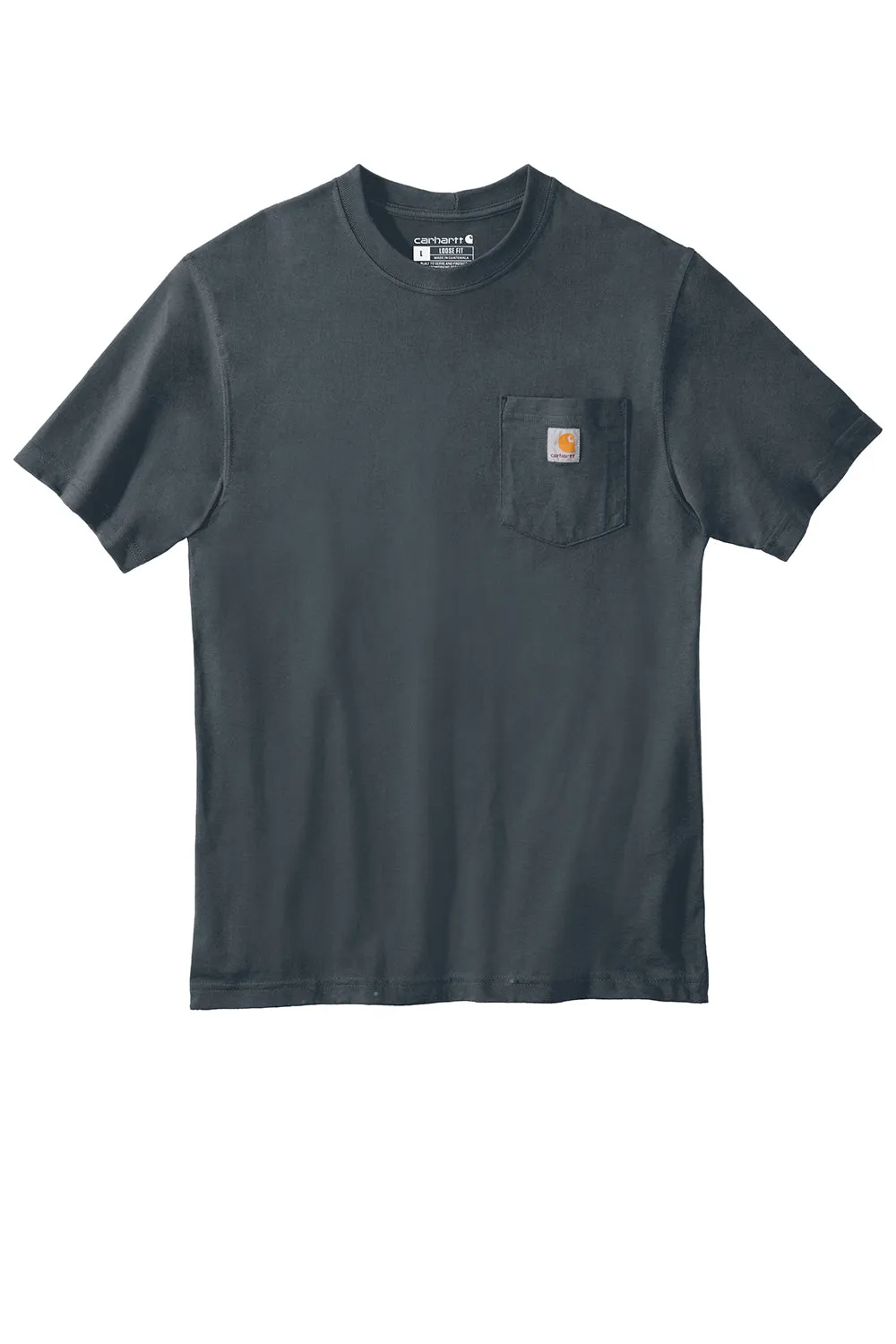 Carhartt Mens Workwear Short Sleeve Crewneck T-Shirt w/ Pocket - Bluestone
