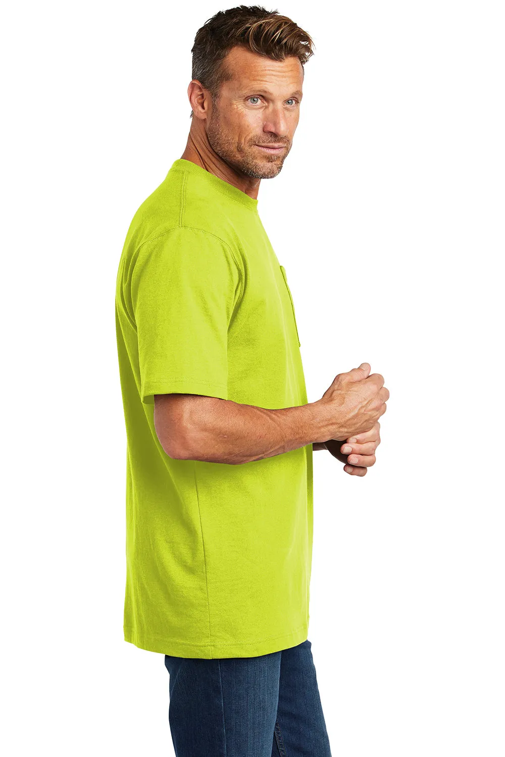 Carhartt Mens Workwear Short Sleeve Crewneck T-Shirt w/ Pocket - Brite Lime Green