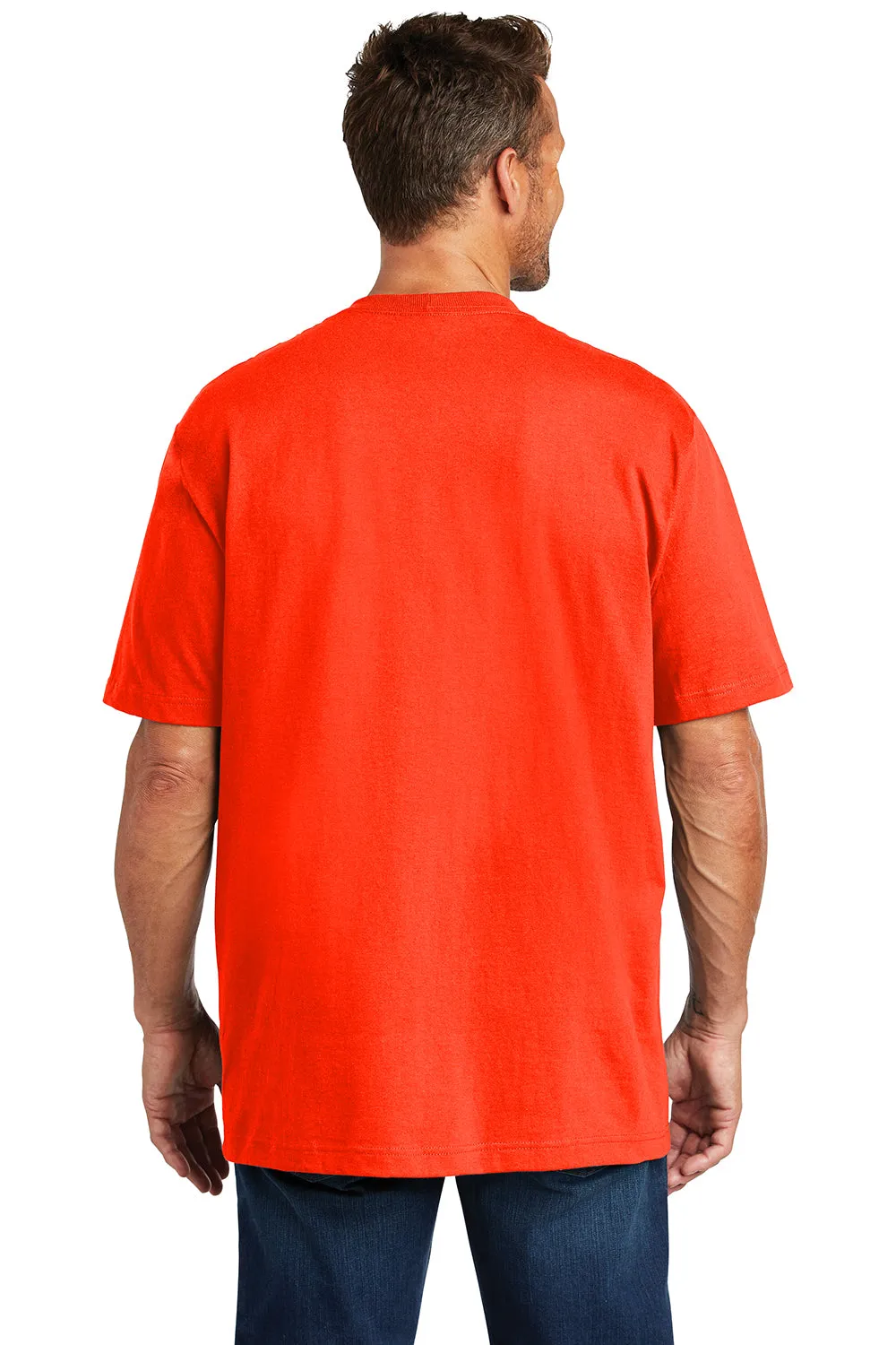 Carhartt Mens Workwear Short Sleeve Crewneck T-Shirt w/ Pocket - Brite Orange
