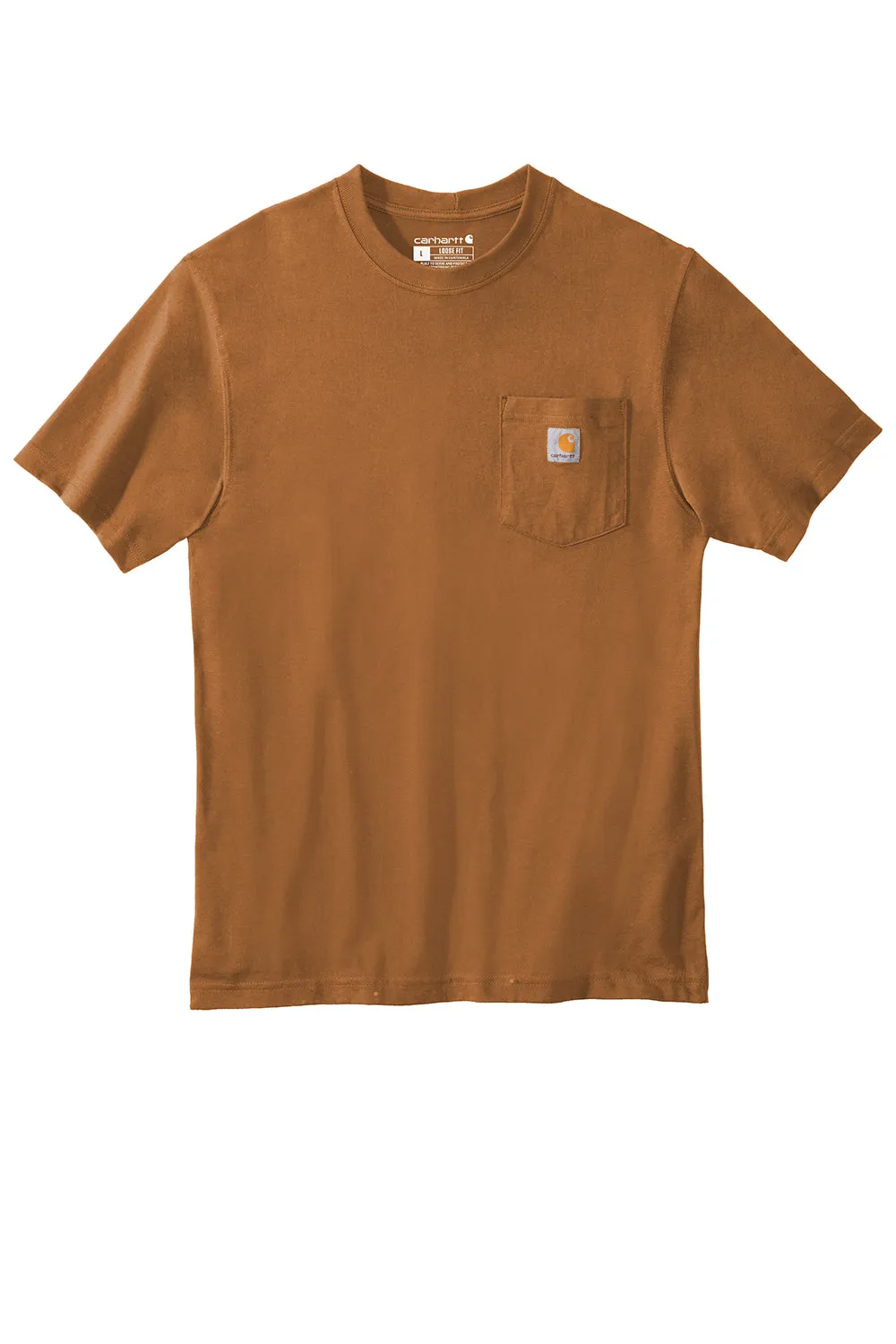 Carhartt Mens Workwear Short Sleeve Crewneck T-Shirt w/ Pocket - Carhartt Brown