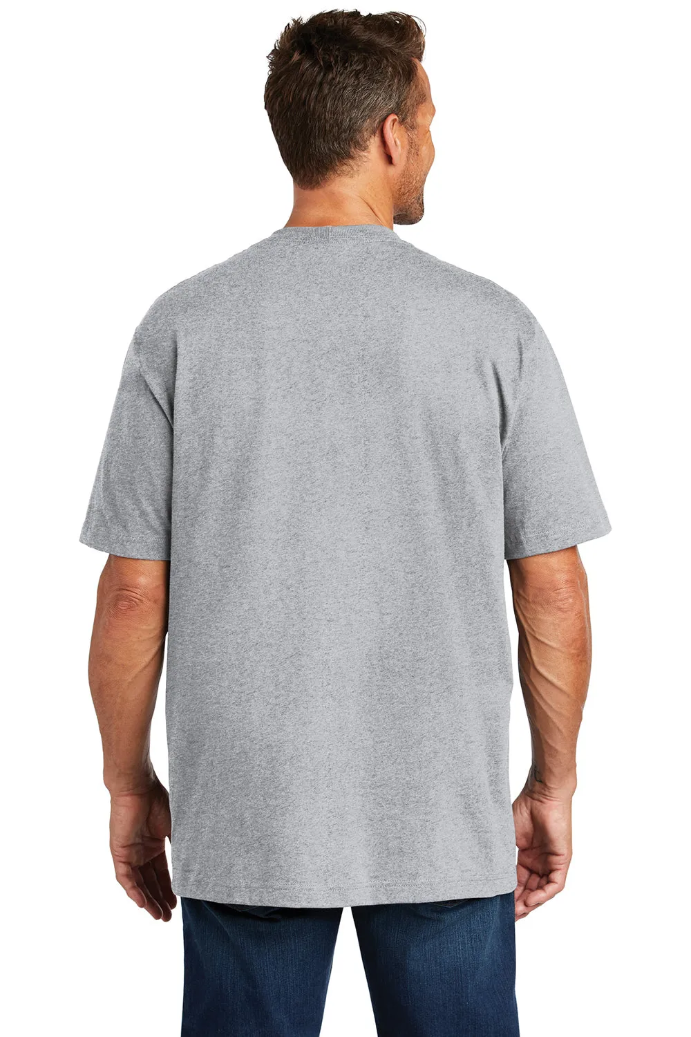Carhartt Mens Workwear Short Sleeve Crewneck T-Shirt w/ Pocket - Heather Grey