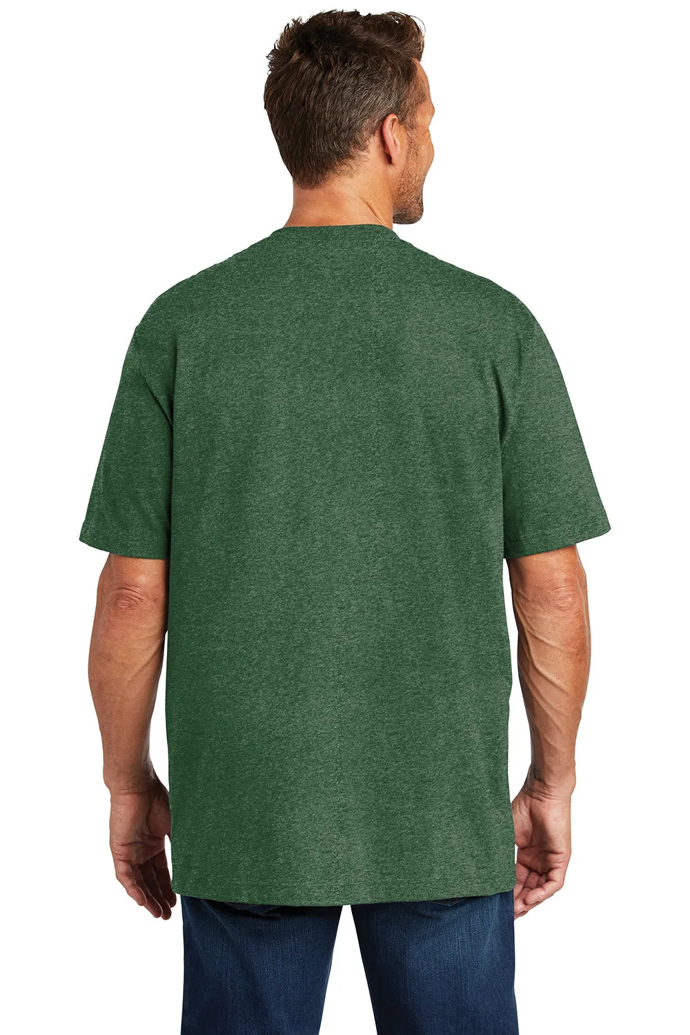 Carhartt Mens Workwear Short Sleeve Crewneck T-Shirt w/ Pocket - Heather North Woods Green