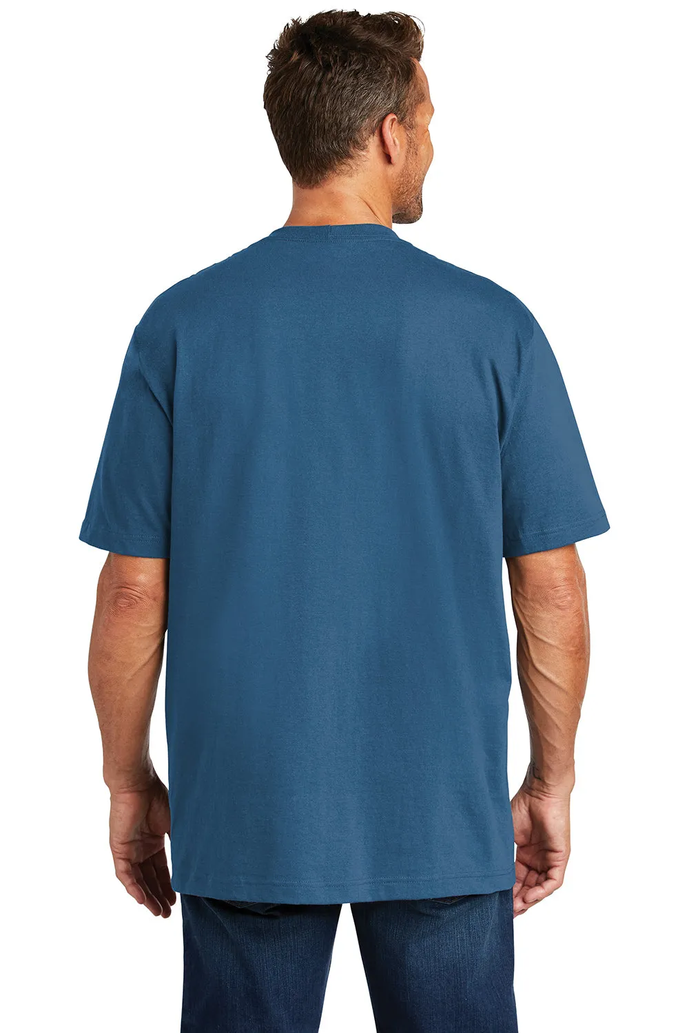 Carhartt Mens Workwear Short Sleeve Crewneck T-Shirt w/ Pocket - Lakeshore Blue