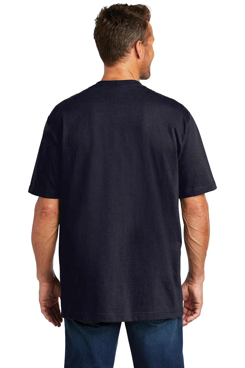 Carhartt Mens Workwear Short Sleeve Crewneck T-Shirt w/ Pocket - Navy Blue