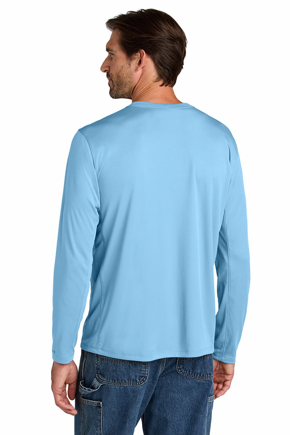 Carhartt Mens Force Sun Defender Moisture Wicking Long Sleeve Crewneck T-Shirt - Fresh Water Blue