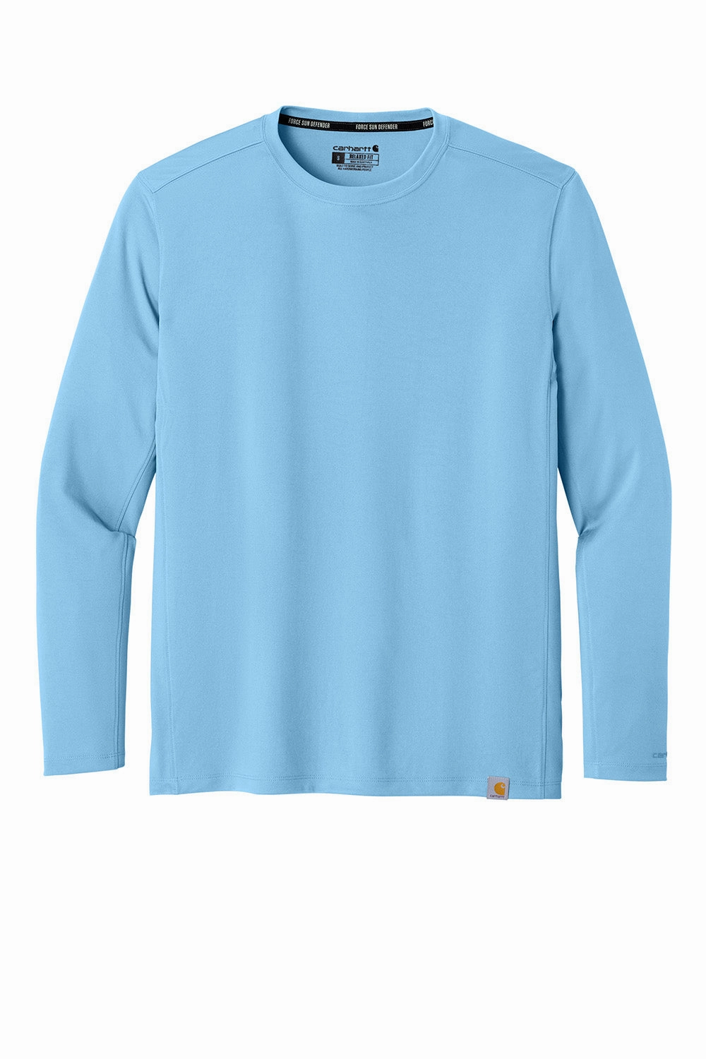 Carhartt Mens Force Sun Defender Moisture Wicking Long Sleeve Crewneck T-Shirt - Fresh Water Blue