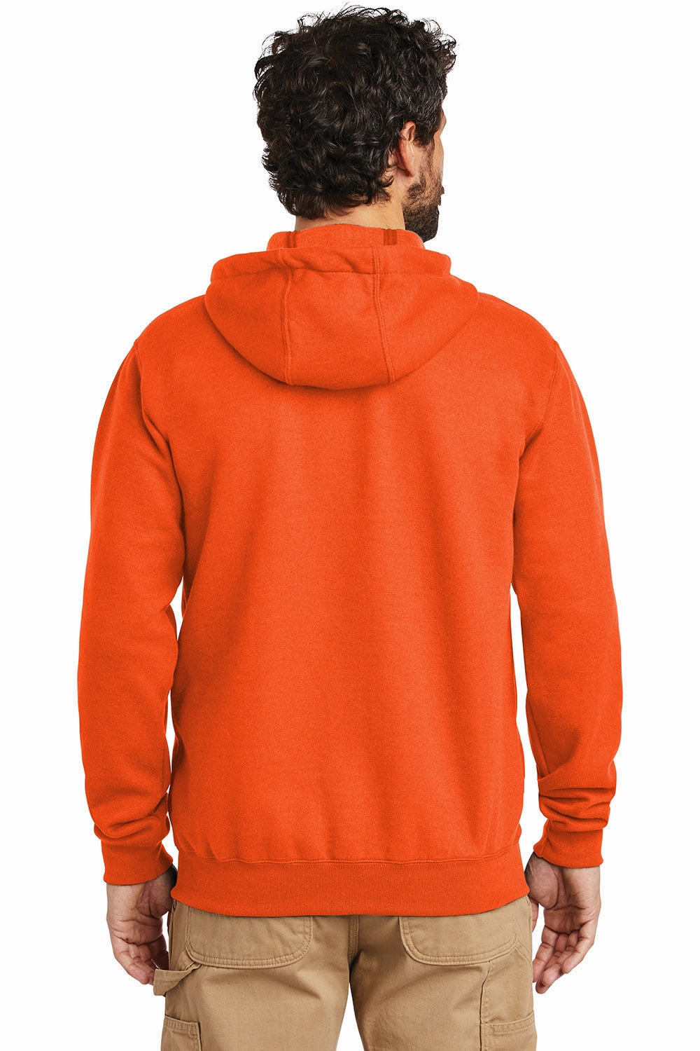 Carhartt Mens Full Zip Hooded Sweatshirt Hoodie w/ Pockets - Brite Orange