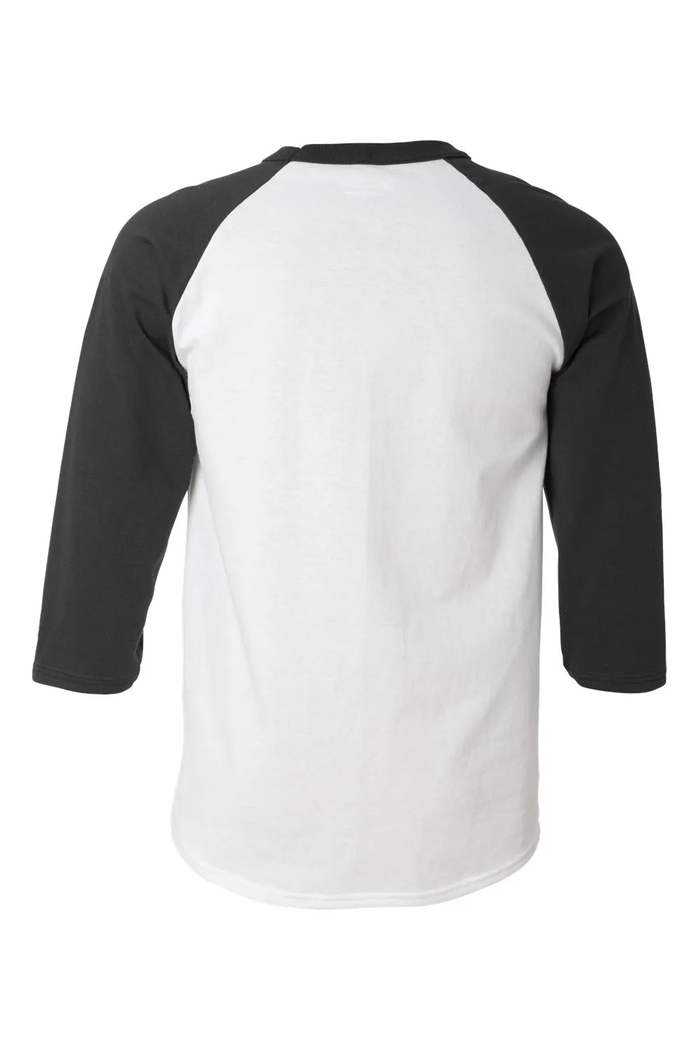 Champion Mens 3/4 Sleeve Crewneck T-Shirt - White/Black