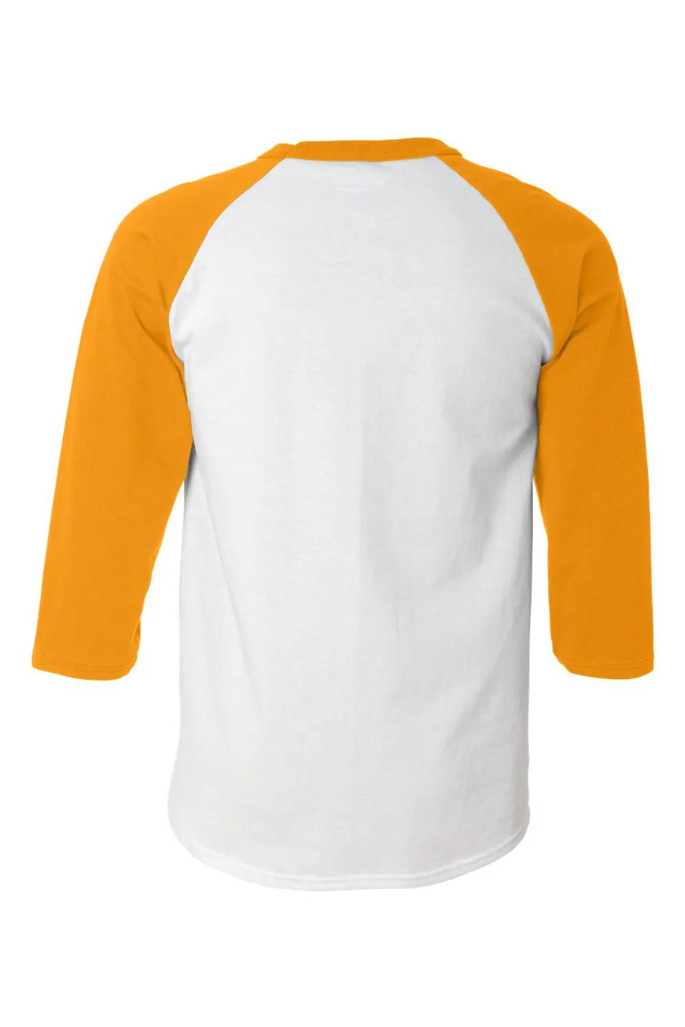 Champion Mens 3/4 Sleeve Crewneck T-Shirt - White/Gold