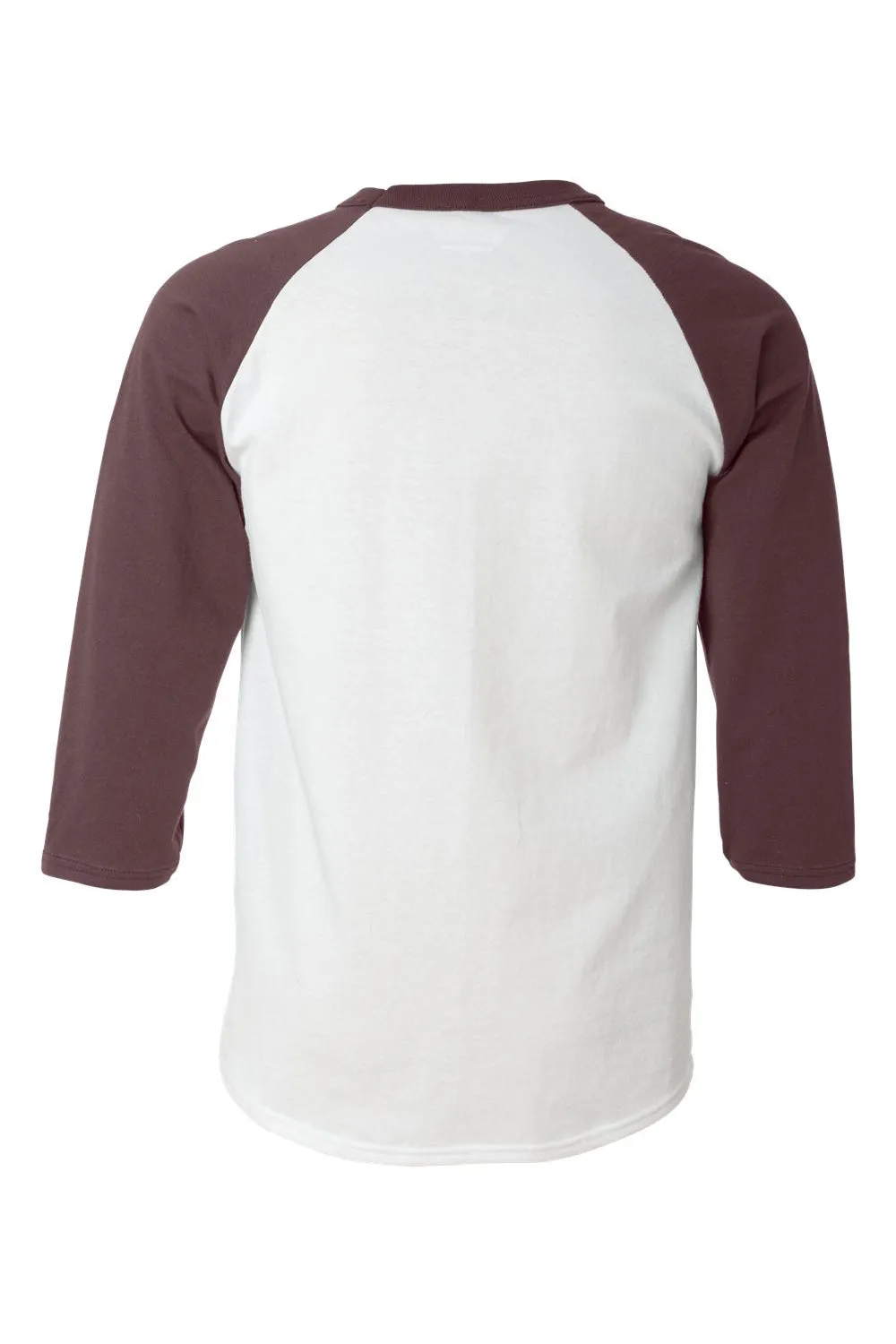 Champion Mens 3/4 Sleeve Crewneck T-Shirt - White/Maroon