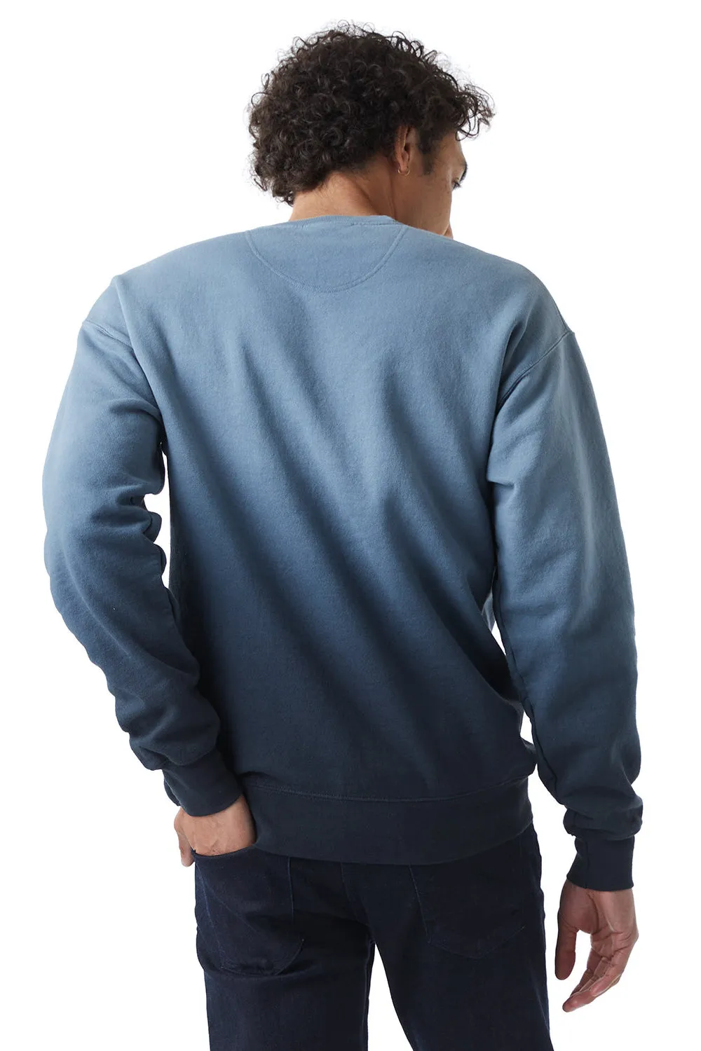 Champion Mens Dip Dye Crewneck Sweatshirt - Black Ombre - Closeout
