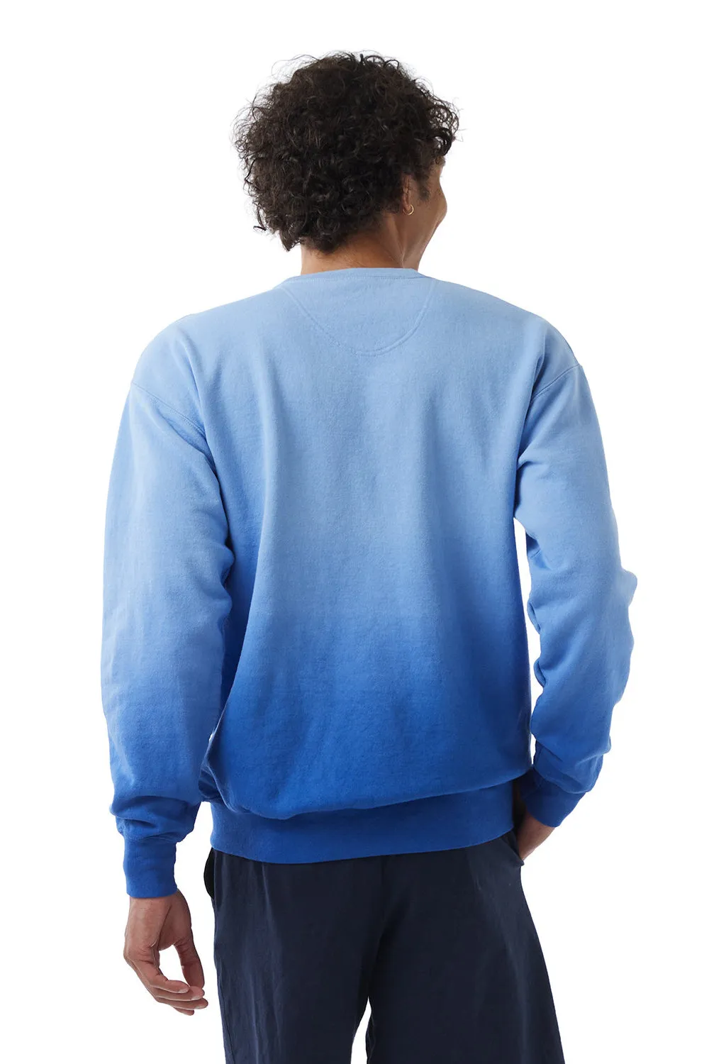 Champion Mens Dip Dye Crewneck Sweatshirt - Royal Blue Ombre - Closeout