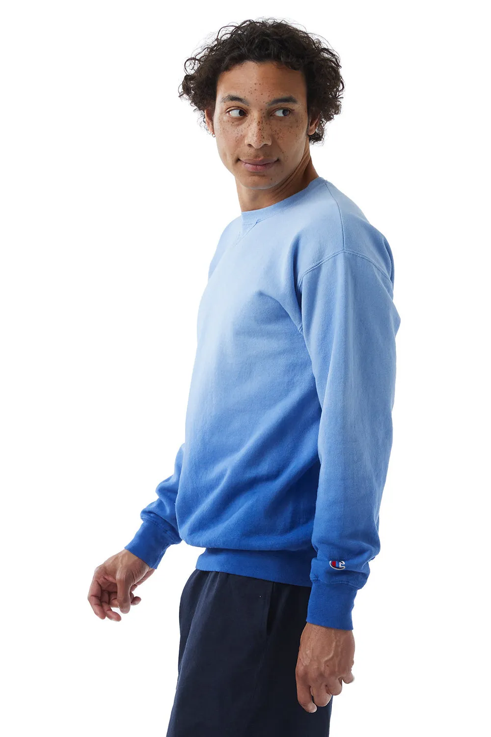 Champion Mens Dip Dye Crewneck Sweatshirt - Royal Blue Ombre - Closeout